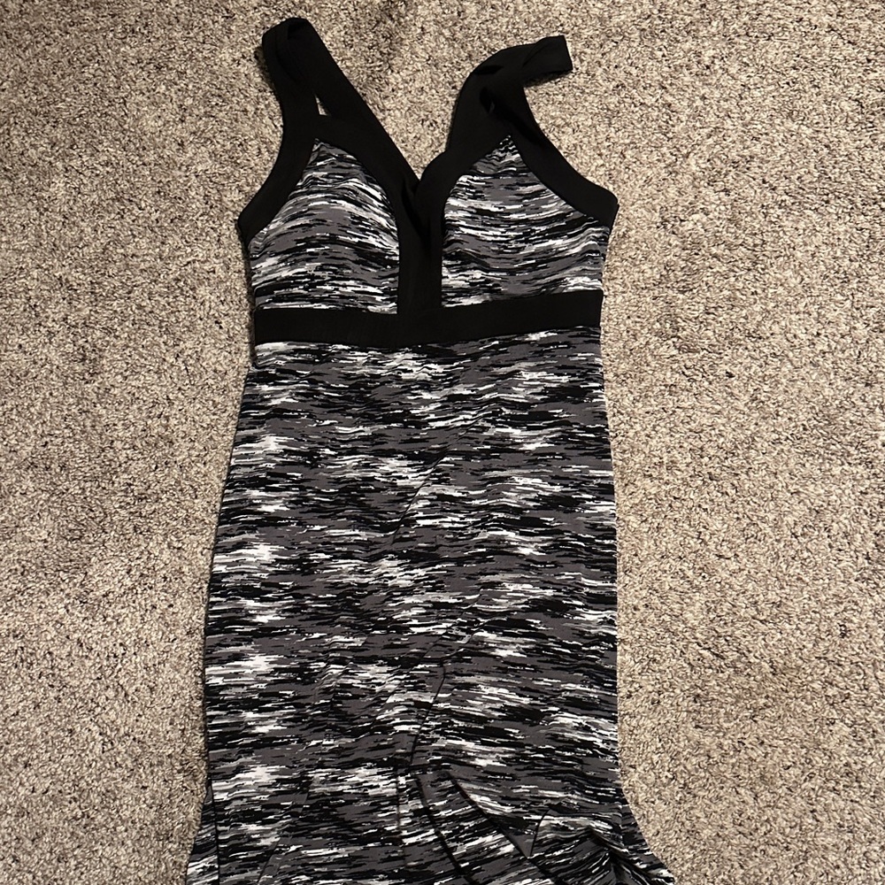 Tek Gear One Shoulder Black and Gray Dress